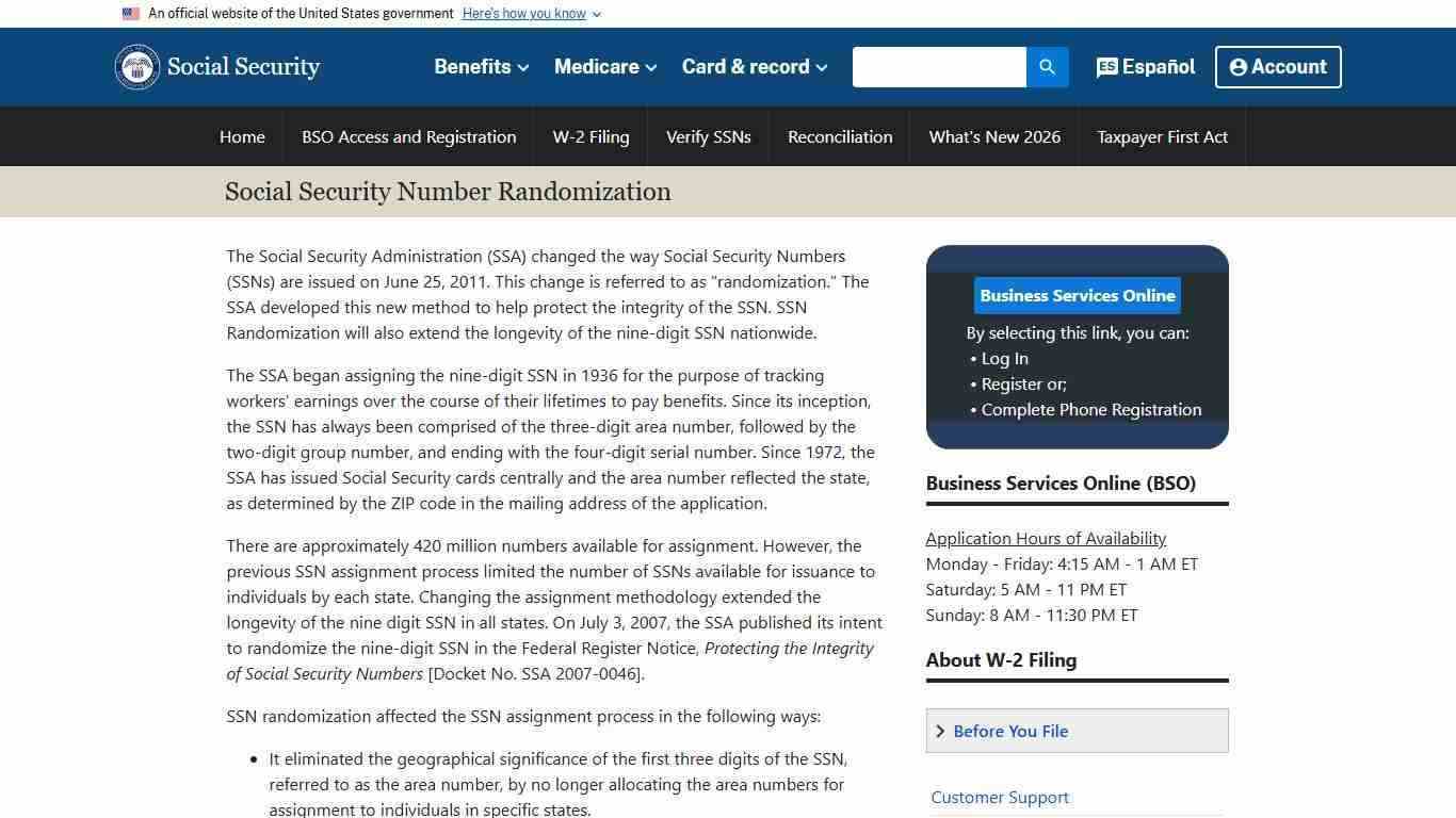 Social Security Number Randomization